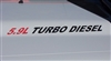 5.9L TURBO DIESEL Logo Hood Decals