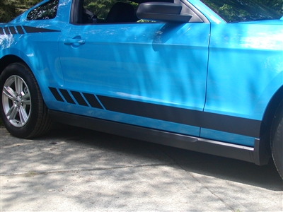 Blue Mustang w/ Black Faded Rocker Stripes