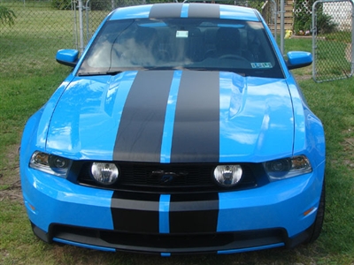 Blue Mustang w/ 10" Rally Stripes
