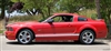 Red Mustang w/ White Rocker Stripes
