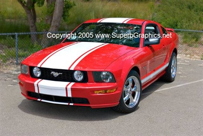 Red Mustang w/ White 20" Rally Stripe