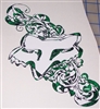 Fox Racing Green Fire Tribal Head Decal