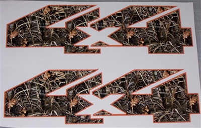 4X4 Orange and M4 Real Tree CAMO Decal