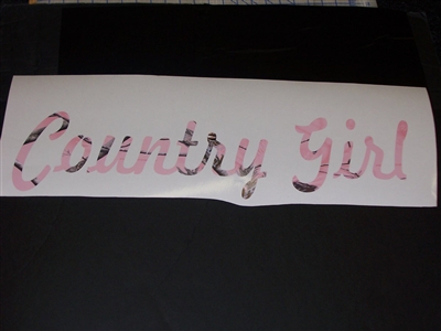 COUNTRY GIRL Real Tree PINK Camo Decal