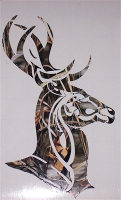 DEER Head #2 PRINTED FULL COLOR Window Decal