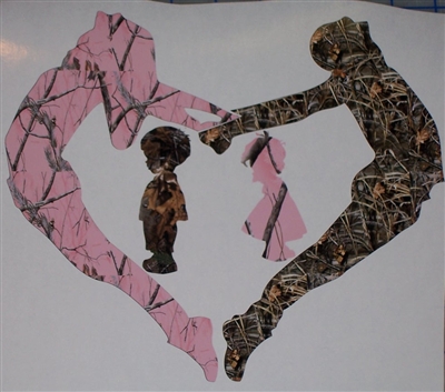 Pink Camo Mom Girl & Camo Dad Boy Gymnastics Decal