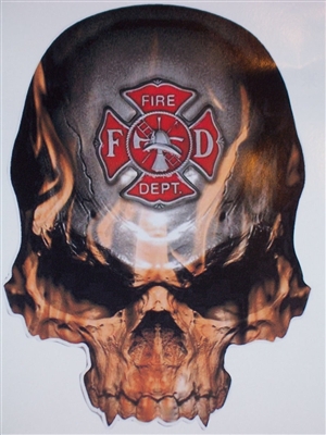 6"X8" Fire Department Skull Decal