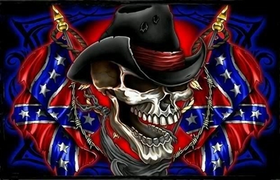 Full Color Skull Confederate Rebel Flag Wall Trailer Tailgate RV graphic Mural decal