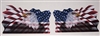 Waving American Flag with Bald Eagle Decal