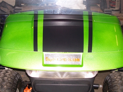 Bright Green Golf Cart w/ Black 18.5" Golf Cart Hood Stripes