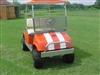 Orange Golf Cart w/ White 6" Golf Cart Rally Stripes