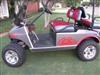 Dark Gray Golf Cart w/ Red Flame Graphic #1