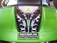 Green EZGO Golf Cart w/ Bright Green 19" Adrenaline Rush Stripe Decal
