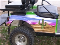 Green EZGO w/ FULL COLOR LARGE Desert Scene Graphics Set