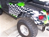 Green EZGO w/ FULL COLOR LARGE RACING CHECKERED FLAG Graphics Set