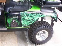 Green EZGO w/ Full Color Large Side Grim Reaper Flame