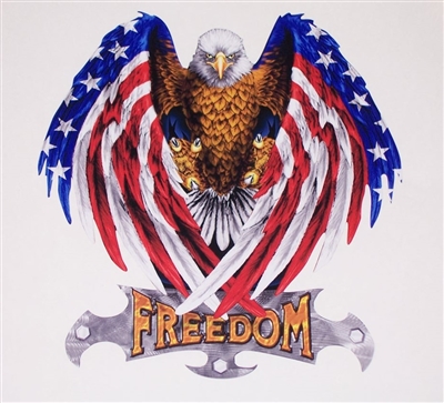 American Flag FREEDOM Attack Eagle Full color Graphic Window Decal Sticker