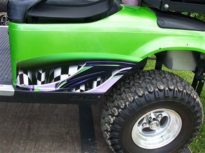 Green EZGO w/  Full Color Small Side Adrenanline Rush Decal