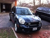 Blue Mini Cooper w/ White & Red Center Stripes