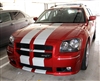 Red Car w/ White 10" Rally Stripes