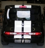 Black Nissan Cube w/ White 10" Plain Rally Stripes