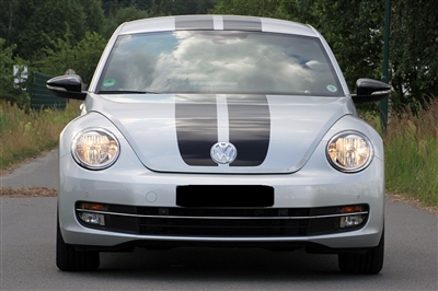 Blue VW Beetle w/ Black Rally Stripes