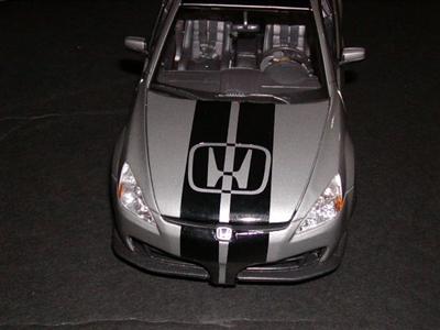 Silver Honda w/ Black Rally Stripe Set