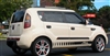 white Kia Soul w/ Black Faded Rocker Stripes