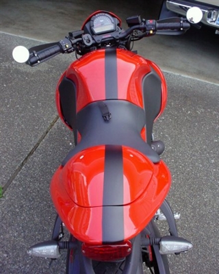 Red Motorcycle w/ Black 3" Stripe