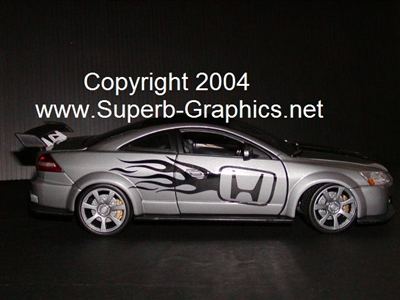 Silver Honda w/ Black Flames Side Decal