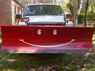 Red Snow Plow w/ Gold Smiley