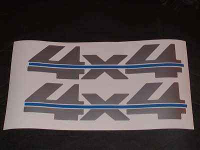 LARGE 4x4 # 2 Two Color (Silver w/ blue Stripe)Bed Decal 4" X 17" GMC CHEVY