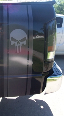 Printed Carbon Fiber Punisher Skull Truck Decal