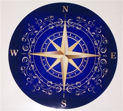 Blue Rose compass Decal