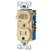 Eaton TR274V Combination Switch, 1-Pole, 15 A, 120/125 V, NEMA: NEMA 5-15R, Ivory