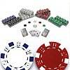 1000 Striped Dice Poker Chip Set with Acrylic Chip Trays