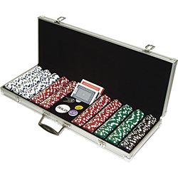 500 Striped Dice Poker Chip Set with Aluminum Case