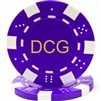 Custom Hot Stamped Purple Striped Dice Poker Chips