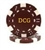 Custom Hot Stamped Brown Striped Dice Poker Chips