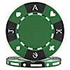 Tri-Color Suit Design Poker Chips - Green