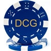Custom Hot Stamped Blue Striped Dice Poker Chips