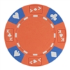 Tri-Color Ace King Suited Poker Chips - Orange