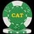 Custom Hot Stamped Green Lucky Crown Poker Chips