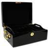 500 Chip Black Mahogany Wooden Poker Case