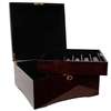 750 Chip Glossy Wooden Mahogany Poker Case