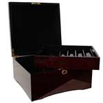 750 Chip Glossy Wooden Mahogany Poker Case