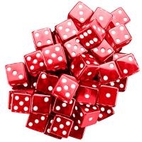 25 Red Dice - 16 mm