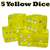 5 Yellow Dice - 16 mm