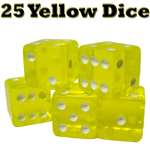 25 Yellow Dice - 16 mm