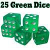 25 Green Dice - 16 mm